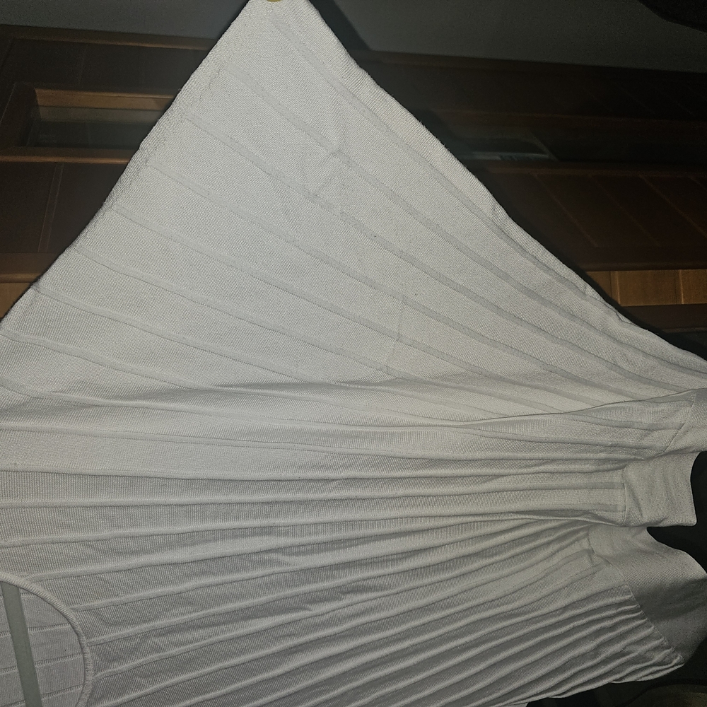 Cream Ribbed Asymmetrical Top - Picture 4 of 5